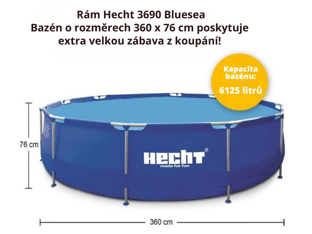 Nadzemní bazén s ocelovou konstrukcí Hecht BLUESEA 3,6 x 0,76 m 3690